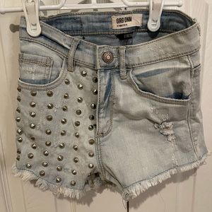 Light blue jean shorts